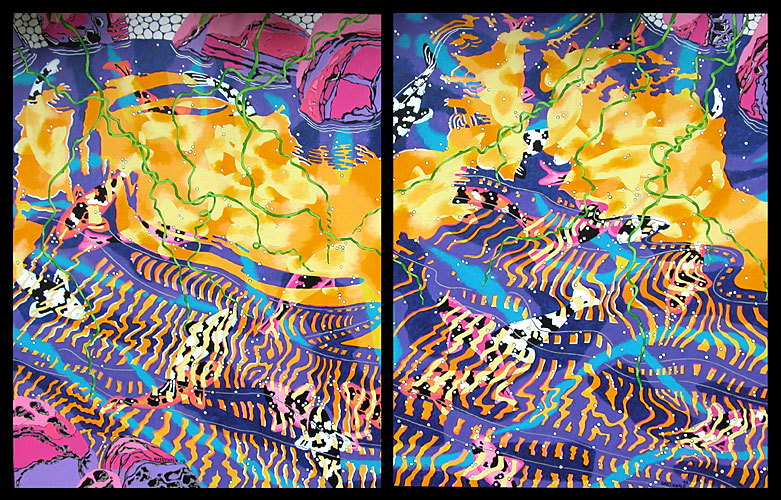 Koi Poem #17 "Green Kiwi Sunset"