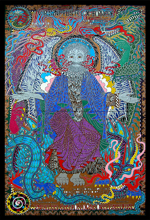 St. Lucky Scorch, Guardian Angel of Auspicious Dragons  |  72" x 60"